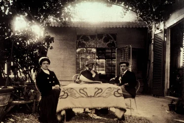 Giacomo Puccini with His Wife Elvira and Their Son Antonio in Their House in Torre del Lago